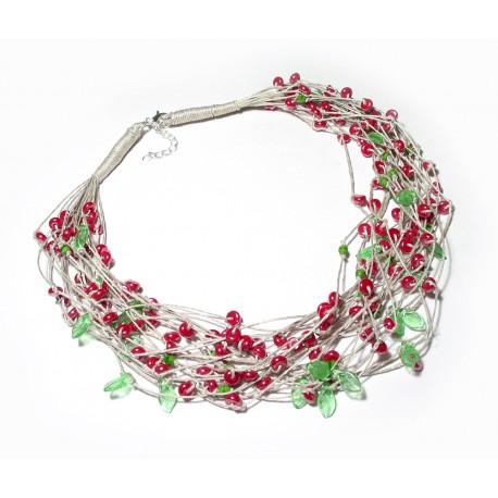 Dzikie czereśnie - naszyjnik